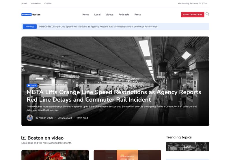 The NewMedia Boston home page