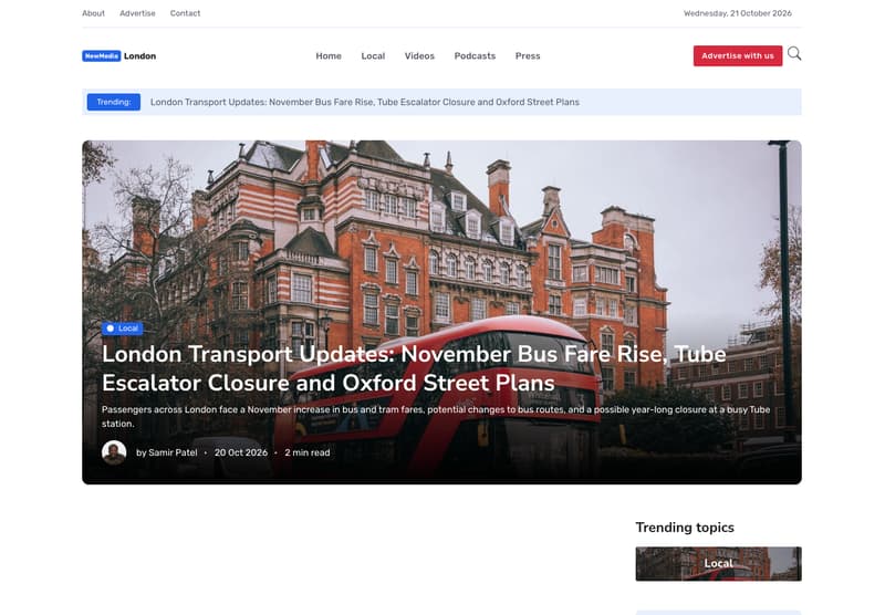 The NewMedia London home page