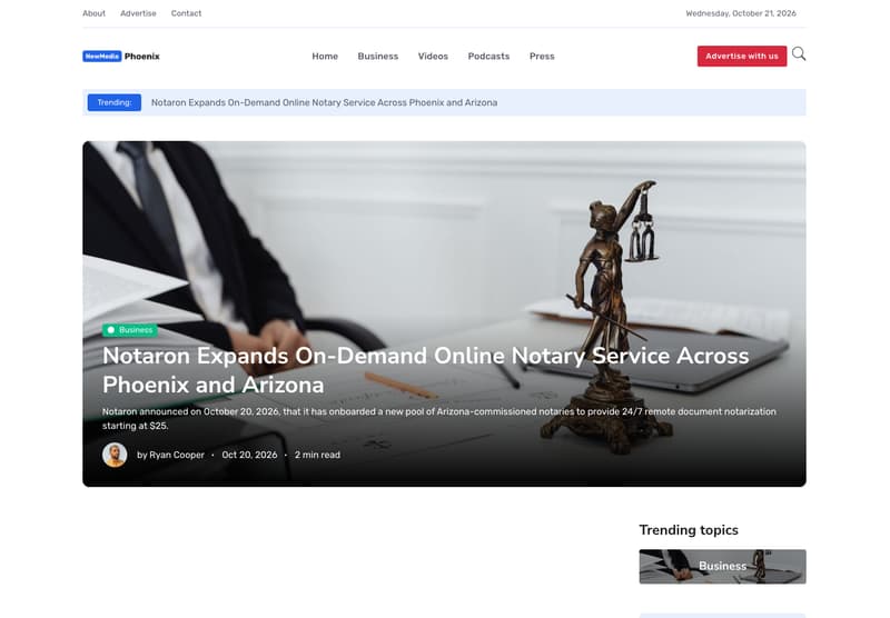The NewMedia Phoenix home page