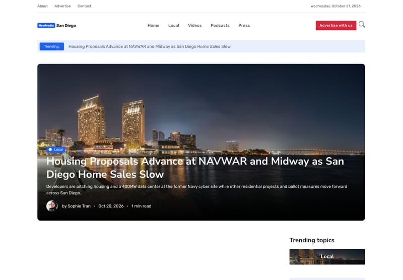 The NewMedia San Diego home page