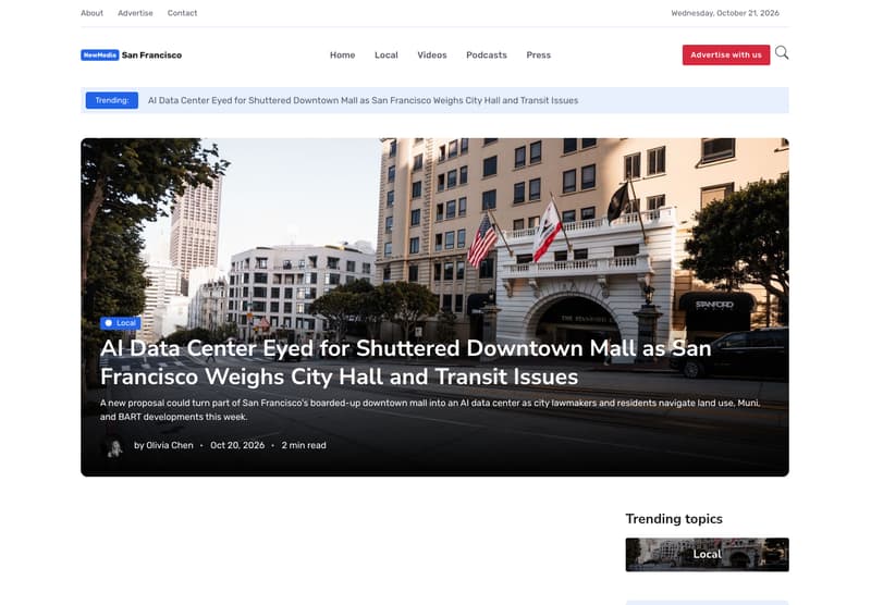 The NewMedia San Francisco home page